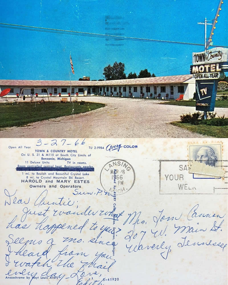 Town & Country Motel (Town and Country Motel, Windward Motel) - Vintage Postcard 1